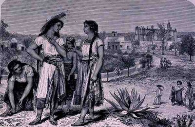 Young Girls of Tula, from The Ancient Cities of the New World, by Claude-Joseph-Desire Charnay, pub. 1887 by French School